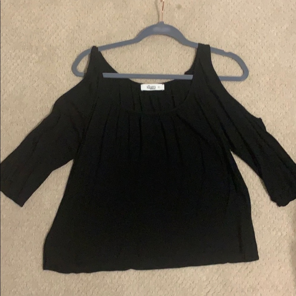 cold-shoulder, scoop neck top